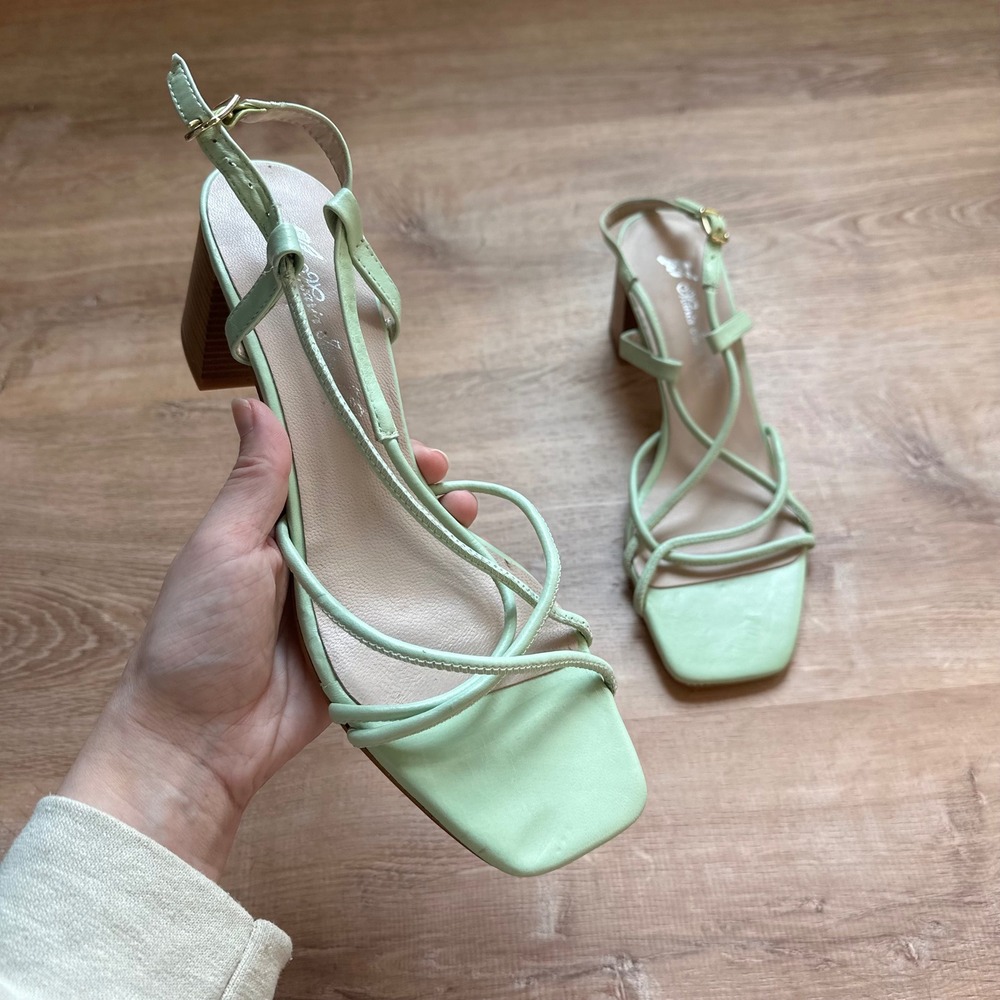BETTY LONDON | Women's Green‎ Strappy Square Toe Block Heels, EU Size 40